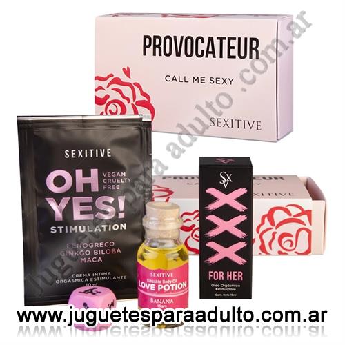 Especificos, Kits, Kit provocateur call me sexy dado + aceite + lubricantes